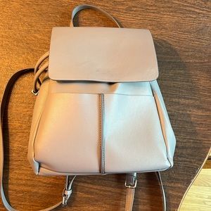 ZARA BACKPACK PURSE GRAY VEGAN LEATHER